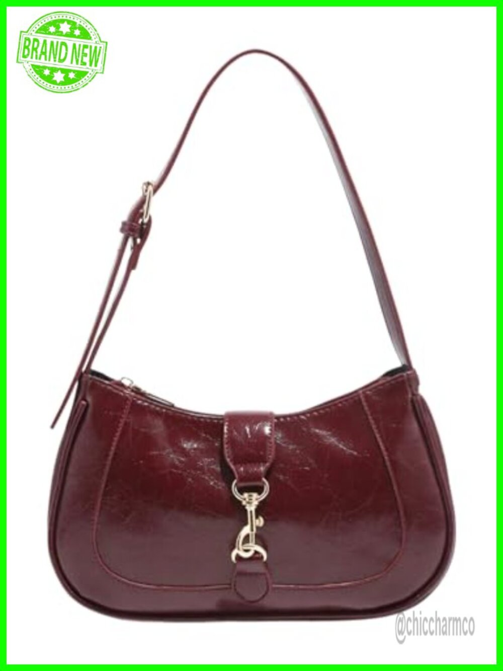 Womens Vintage PU Leather Hobo Shoulder Bag Zipper Underarm Purse